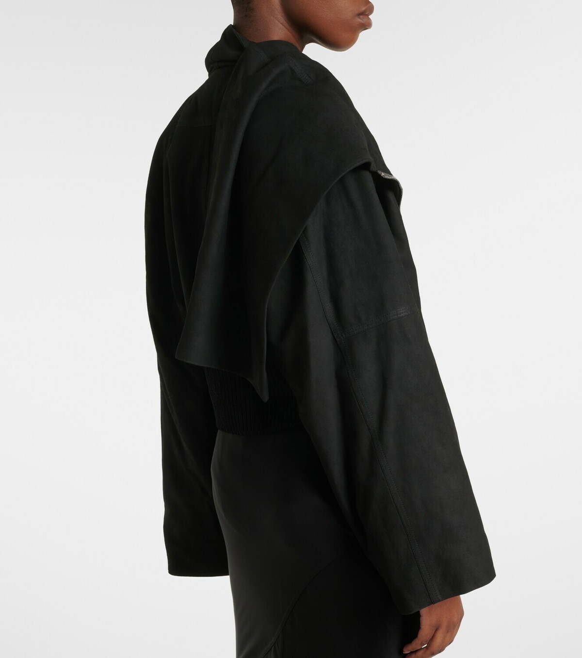 Rick Owens Scarf Flight leather jacket