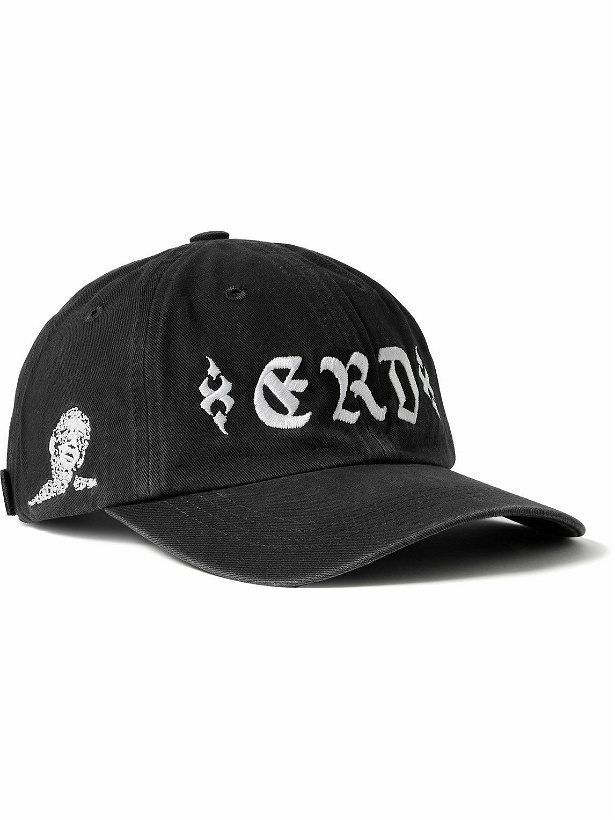 Photo: Enfants Riches Déprimés - Die In Bed Logo-Embroidered Distressed Cotton-Twill Baseball Cap