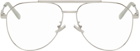 Bottega Veneta Silver Aviator Glasses