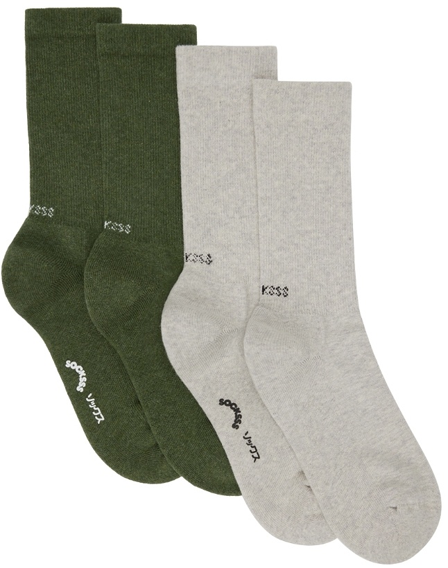 Photo: SOCKSSS Two-Pack Gray & Green Socks