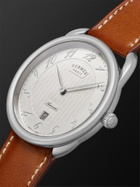 HERMÈS TIMEPIECES - Arceau Automatic 40mm Stainless Steel and Leather Watch, Ref. No. 055473WW00 - White