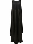 LUDOVIC DE SAINT SERNIN - Satin Midrise Long Skirt