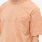 Checks Downtown Men's Slub Cotton Pocket T-Shirt in Faded Orange