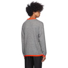 Loewe Grey and Red Wool Anagram Sweater