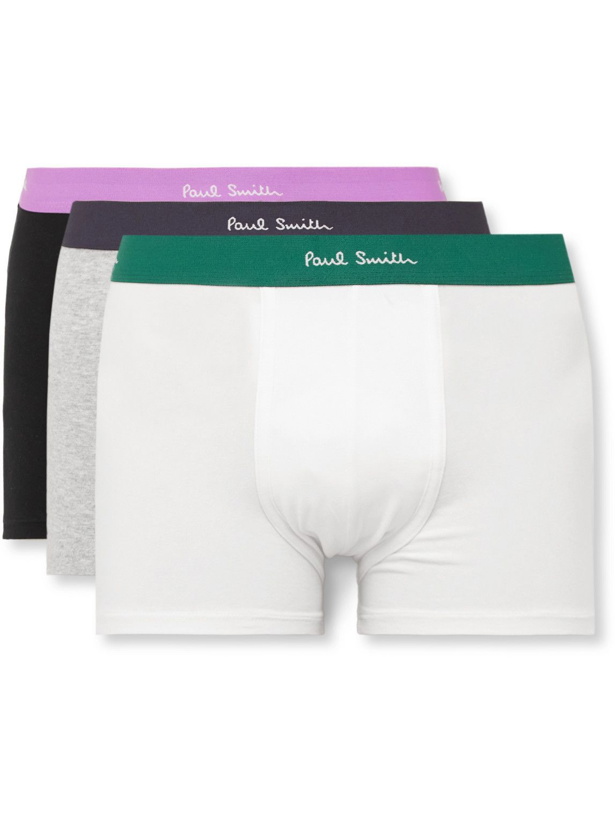 Photo: Paul Smith - Three-Pack Stretch-Cotton Boxer Briefs - Multi