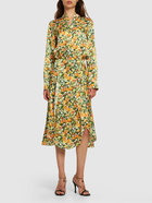 STELLA MCCARTNEY - Lemon Print Silk Midi Skirt