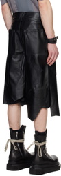 Swampgod Black Beach Leather Shorts