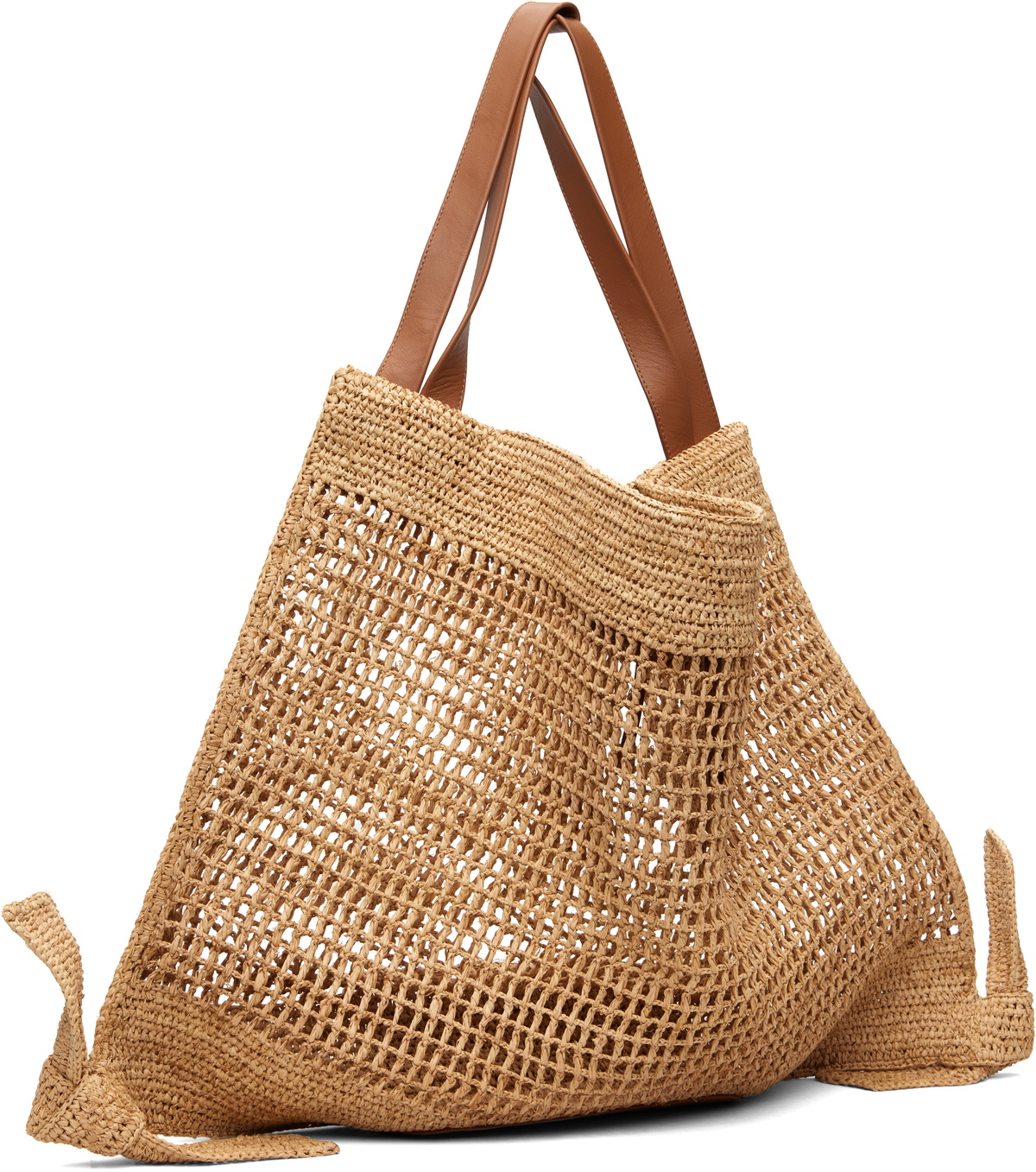 HEREU Beige Cador Raffia Mesh Tote