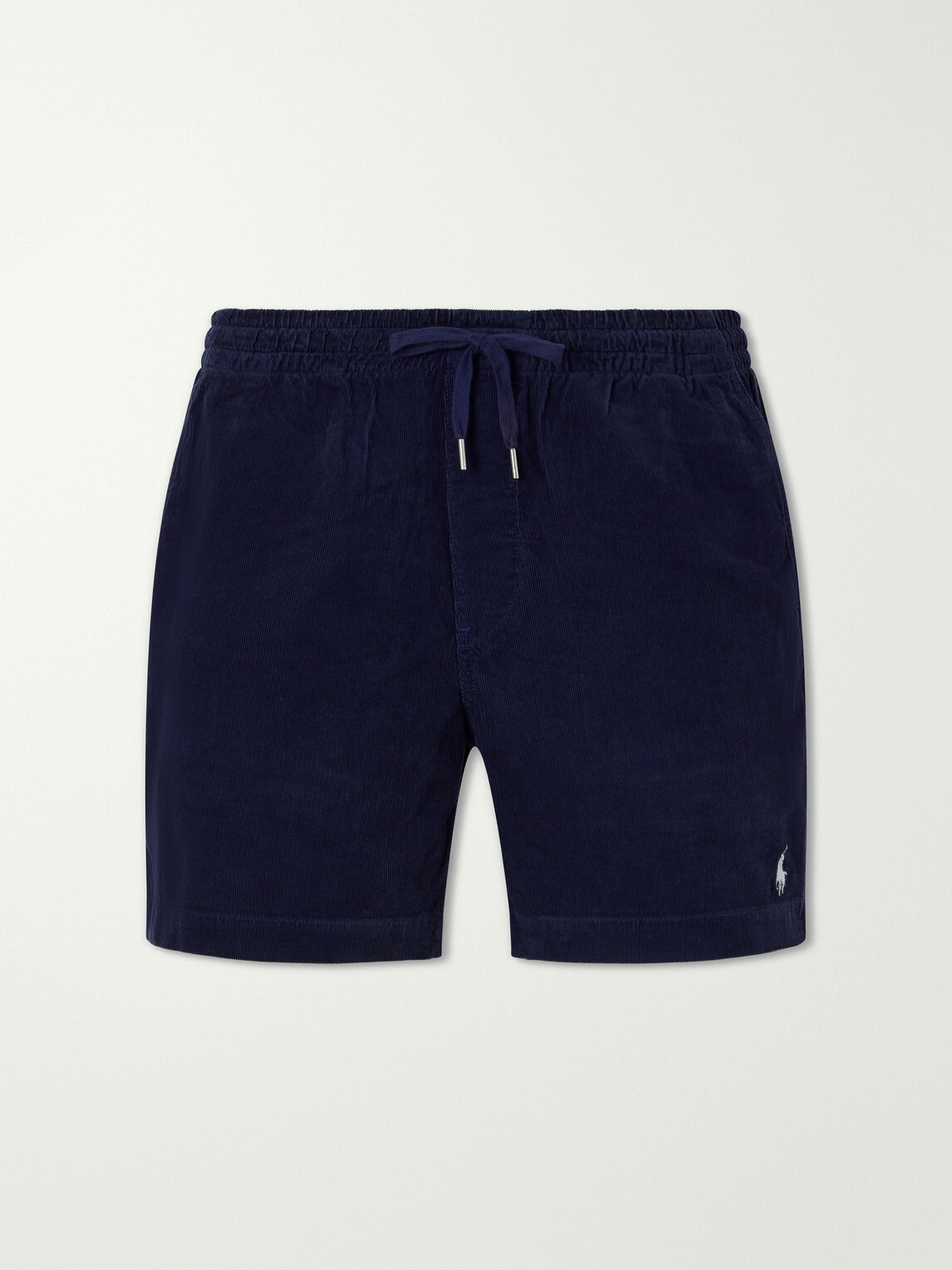 Polo Ralph Lauren - Straight-Leg Logo-Embroidered Cotton-Corduroy Drawstring Shorts - Blue