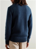 Mr P. - Slim-Fit Shawl-Collar Wool Sweater - Blue