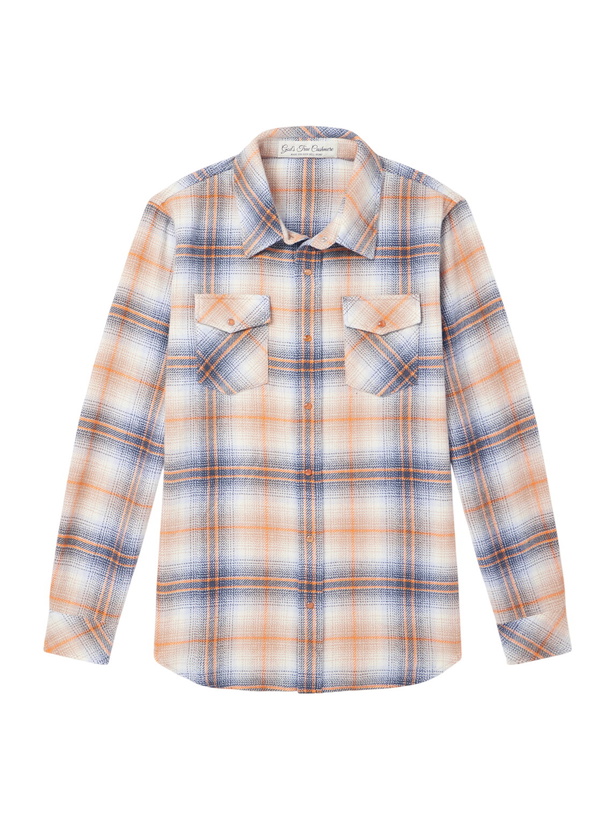 Photo: God's True Cashmere - Tartan Cashmere-Flannel Shirt - Orange