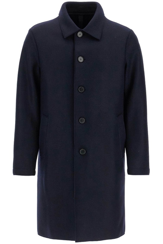 Photo: HARRIS WHARF LONDON single-breasted pressed wool coat Blue