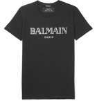 Balmain - Slim-Fit Metallic Logo-Print Cotton-Jersey T-Shirt - Men - Black