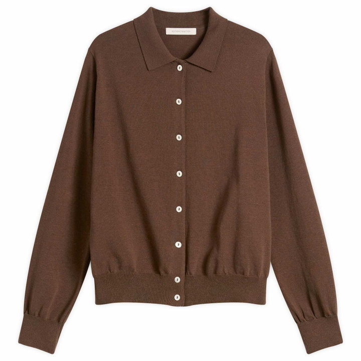 Photo: Nothing Written Women's Villa Cotton Collar Cardigan in Brown