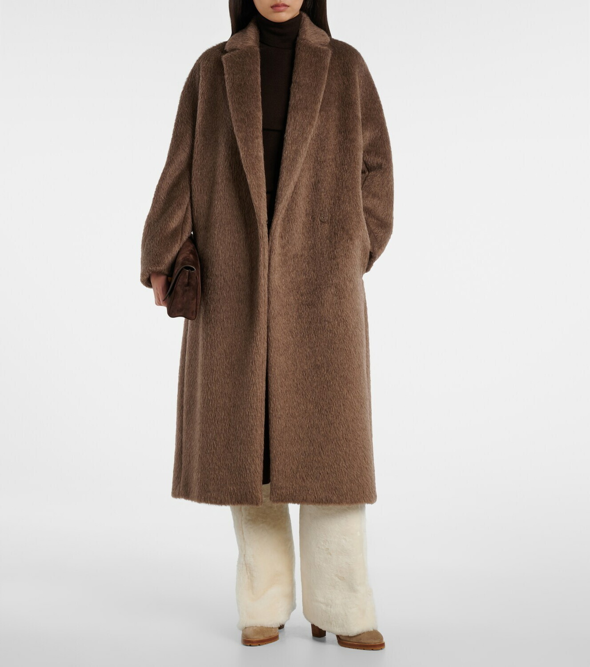 Yves Salomon Shearling and suede knee-high boots