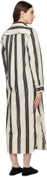 TOTEME Black & White Striped Maxi Dress