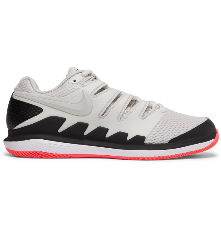 Photo: Nike Tennis - NikeCourt Air Zoom Vapor X Rubber and Mesh Tennis Sneakers - Gray