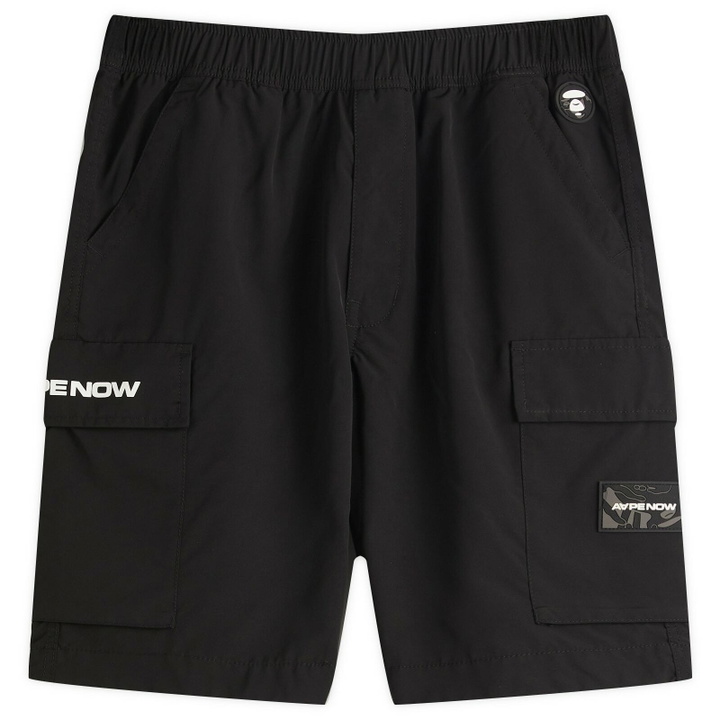Photo: Men's AAPE Now Loose Fit Cargo Shorts in Black