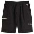 Men's AAPE Now Loose Fit Cargo Shorts in Black