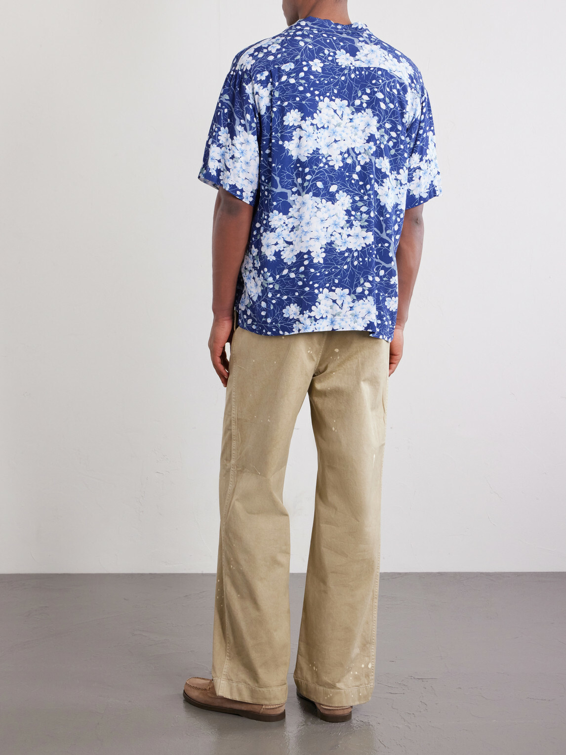 Blue Blue Japan - Sakura Kaza Convertible-Collar Woven Shirt - Blue