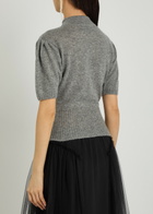 Simone Rocha Mandarin-collar Embellished Cashmere Jumper Grey