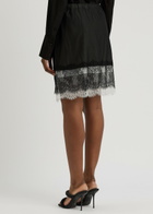 Helmut Lang Lace-trimmed Silk-blend Mini Skirt Black