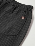Kardo - Roy Slim-Fit Straight-Leg Cotton Drawstring Trousers - Black