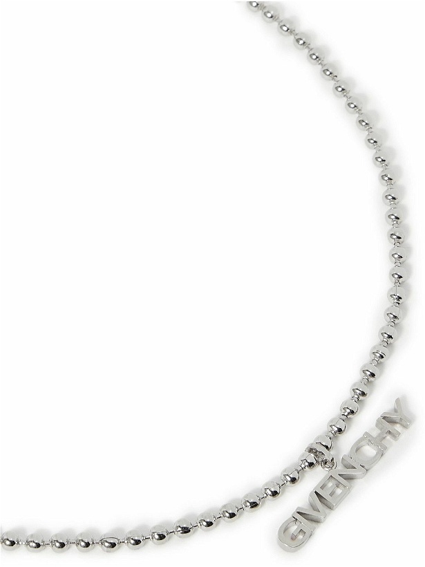 Photo: Givenchy - Silver-Tone Logo Pendant Necklace