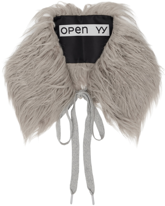 Photo: OPEN YY Gray Faux Fur Collar Scarf