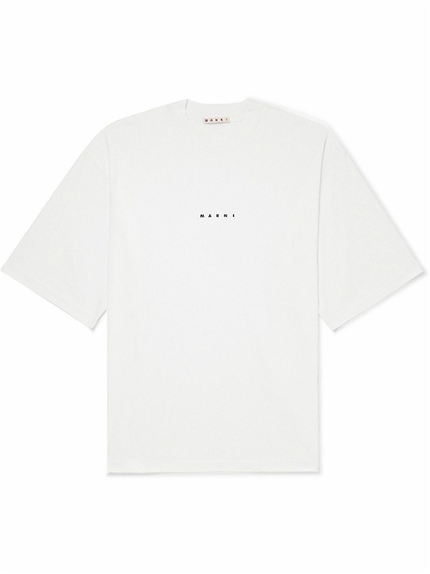 Photo: Marni - Logo-Print Cotton-Jersey T-Shirt - White