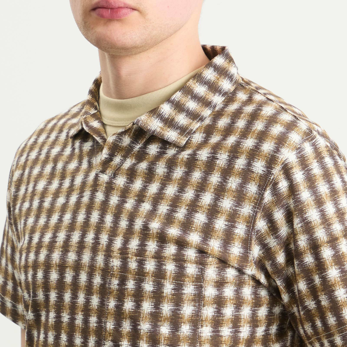 Universal Works Men's Sound Wave Vacation Polo in Brown