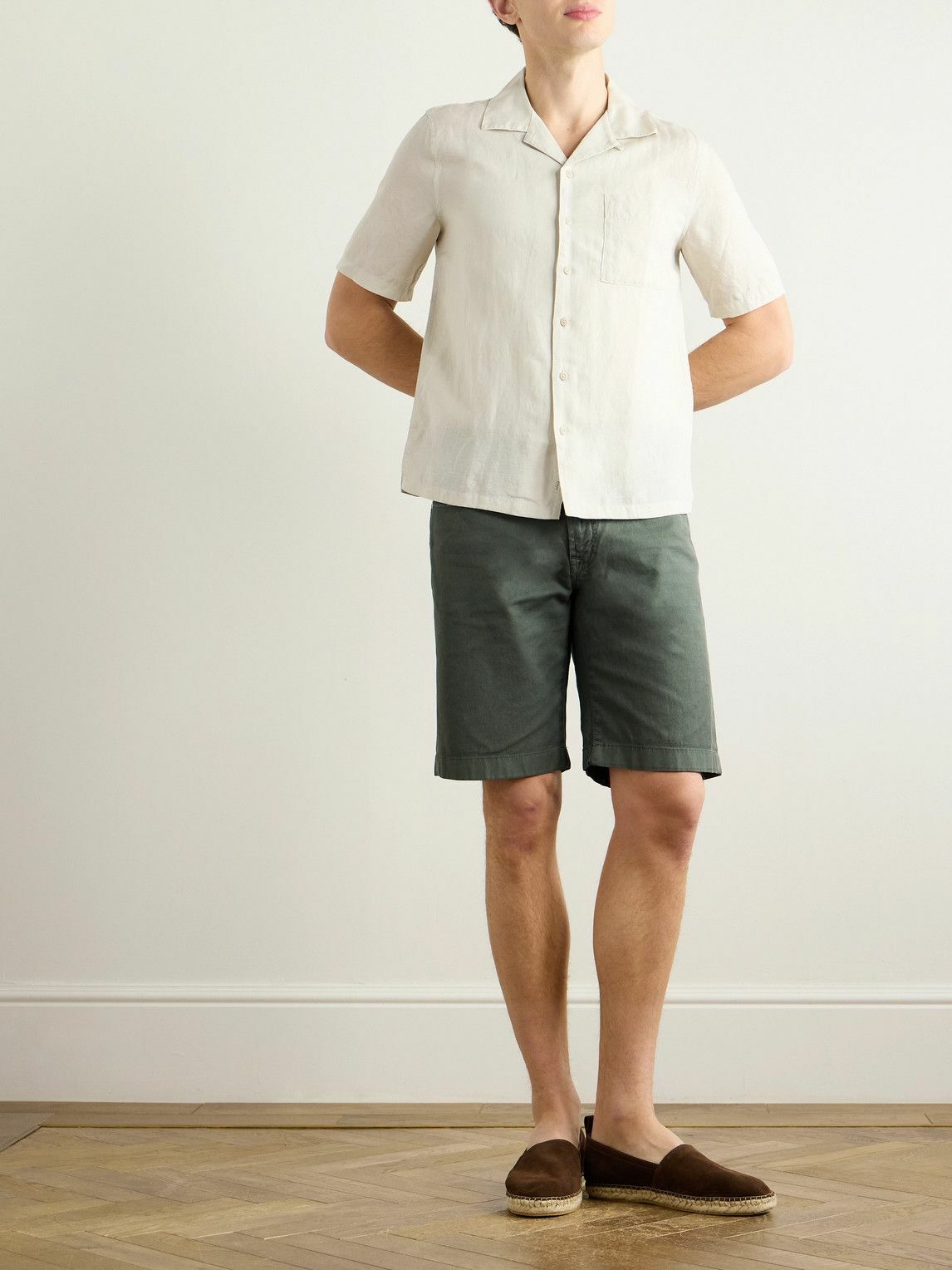Incotex - Blue Division Straight-Leg Denim Shorts - Green