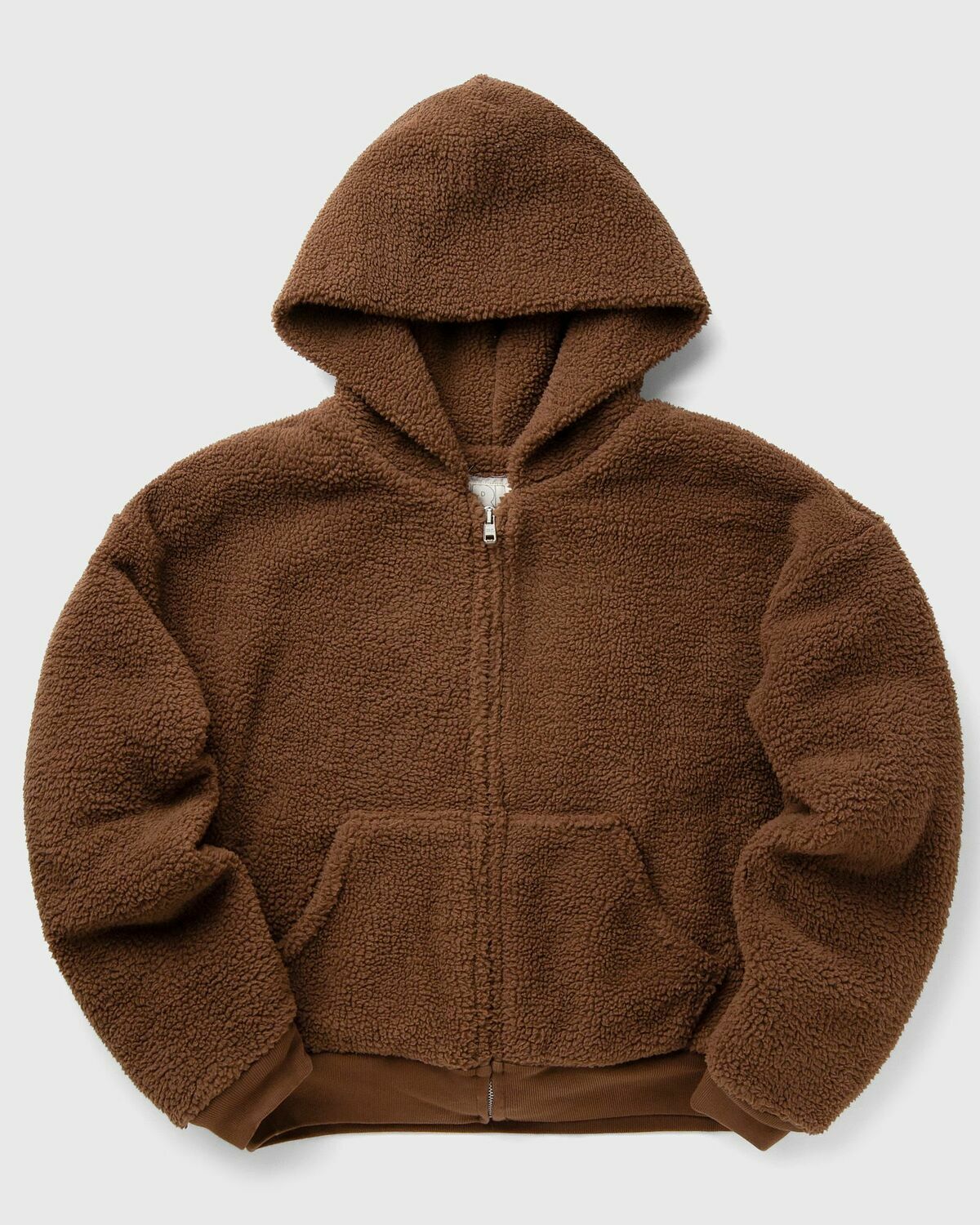 ERL TERRY FLEECE ZIPPED HOODIE KNIT Brown Mens Hoodies/Zipper