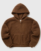ERL TERRY FLEECE ZIPPED HOODIE KNIT Brown Mens Hoodies/Zipper