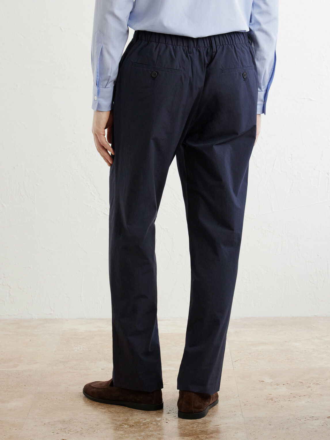 Sunspel - Straight-Leg Cotton-Poplin Suit Trousers - Blue