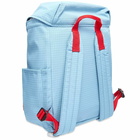 Acne Studios Men's Post Ripstop Suede Backpack in Pale Blue/Red