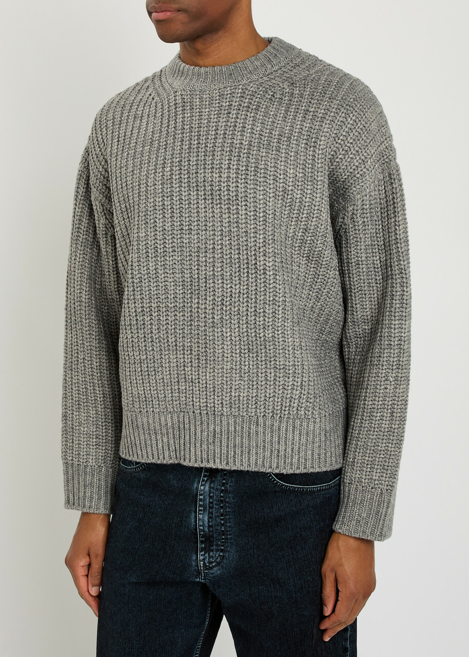Mki Miyuki Zoku Ribbed Knit Jumper Grey
