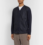 Junya Watanabe - Panelled Wool-Blend Bouclé and Jersey Cardigan - Blue