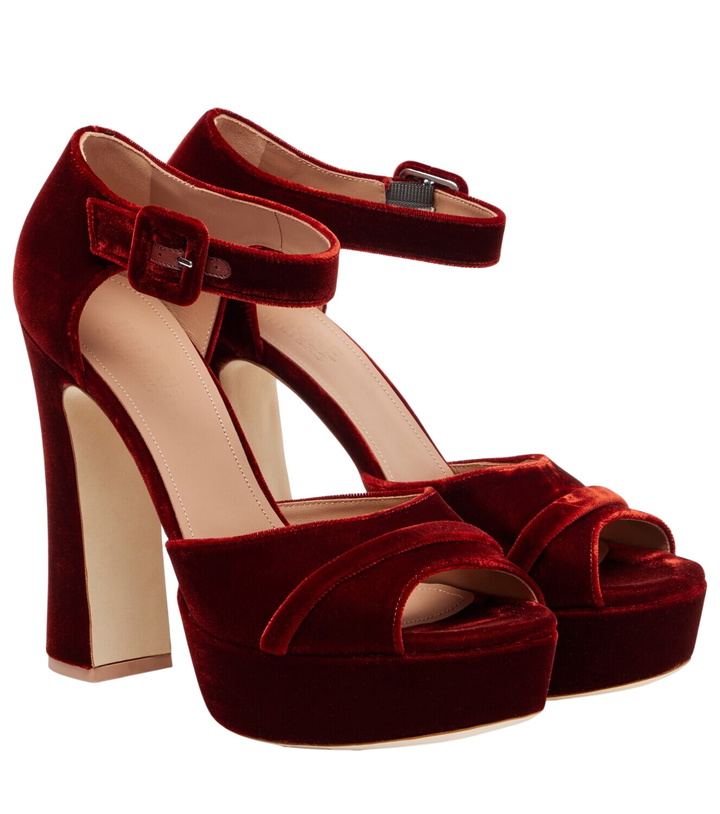 Photo: Malone Souliers Yuri 125 velvet platform sandals
