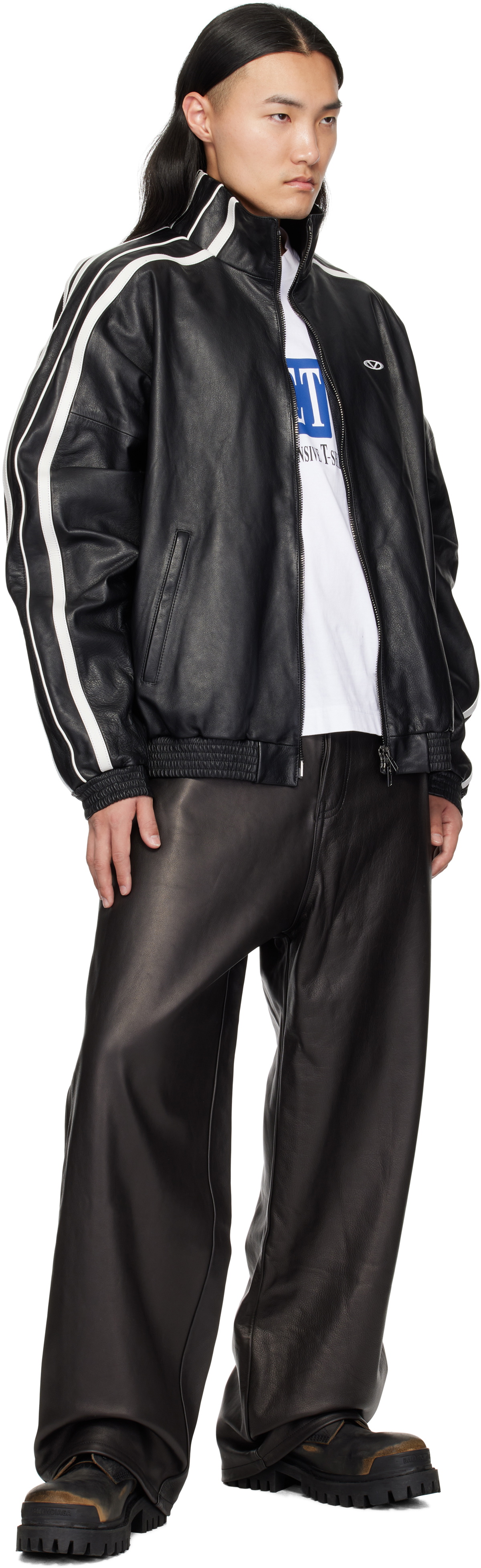 VETEMENTS Black Gym Leather Jacket