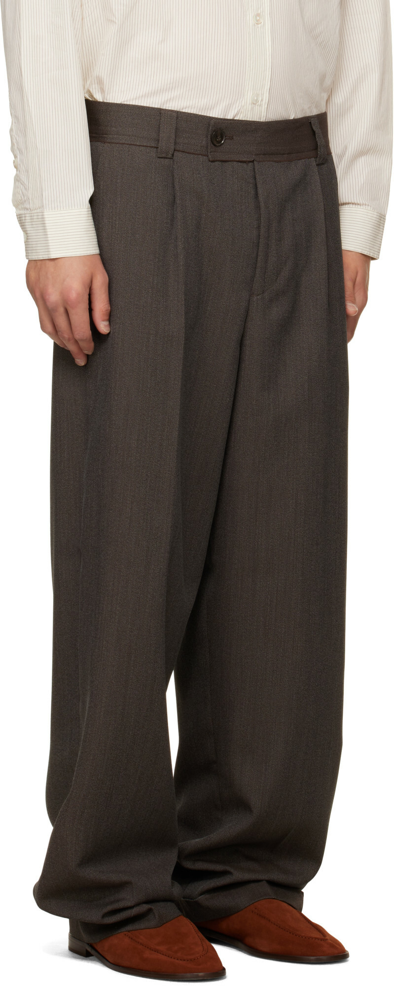 mfpen Taupe Patch Trousers