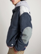 Folk - Curve Shell-Trimmed Fleece Jacket - Blue