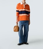 Loewe Striped cotton fleece polo sweater