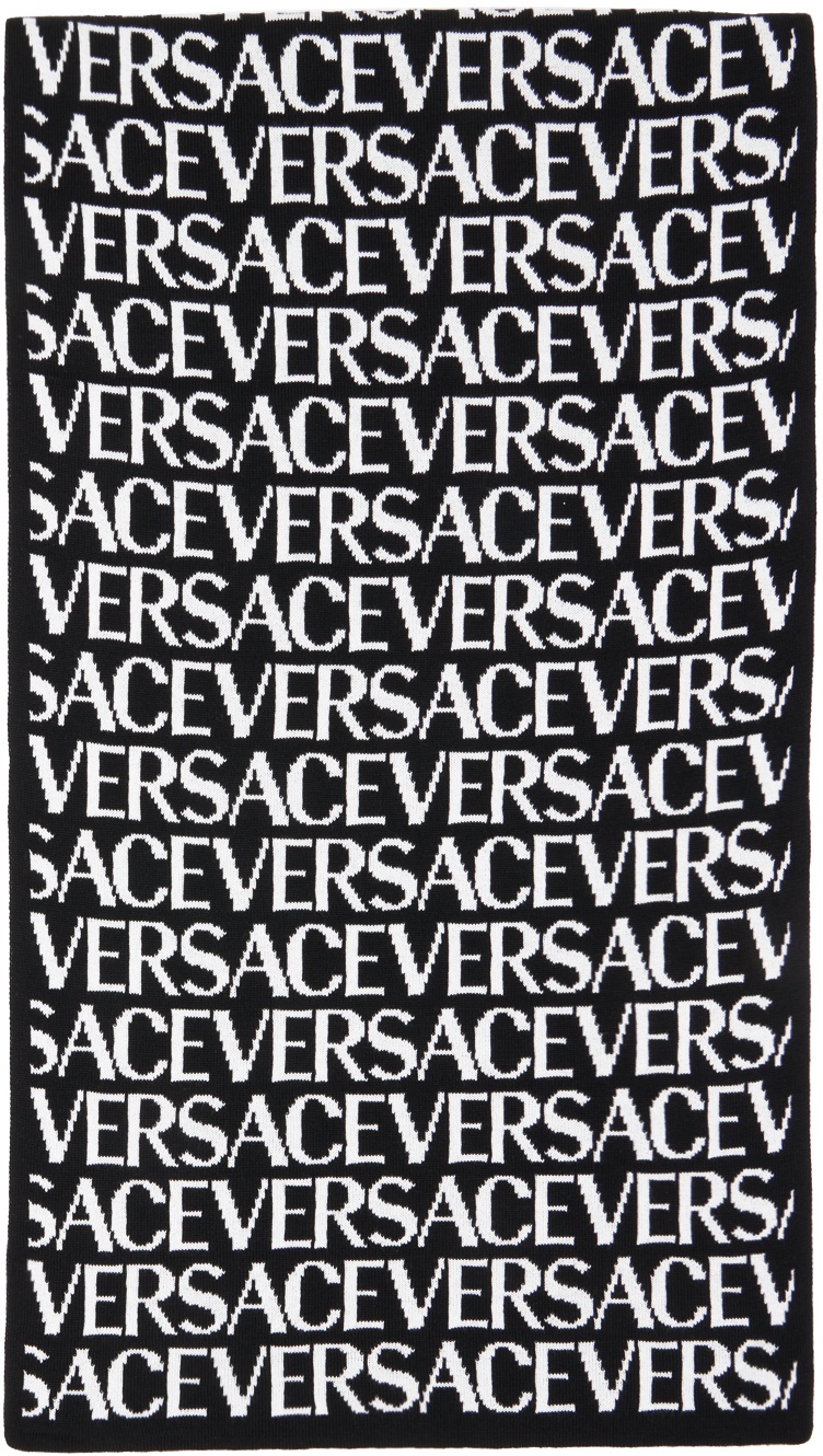 Versace Black Logo Scarf Versace