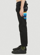 Contrast Stitching Serape Pants in Black