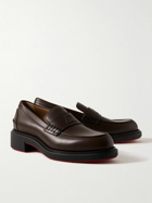 Christian Louboutin - Urbino Moc Leather Penny Loafers - Brown