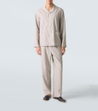 Zegna Striped silk, cotton, and cashmere pajamas