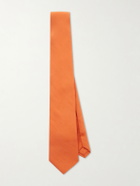 SAINT LAURENT - 7cm Silk-Habotai Tie - Orange