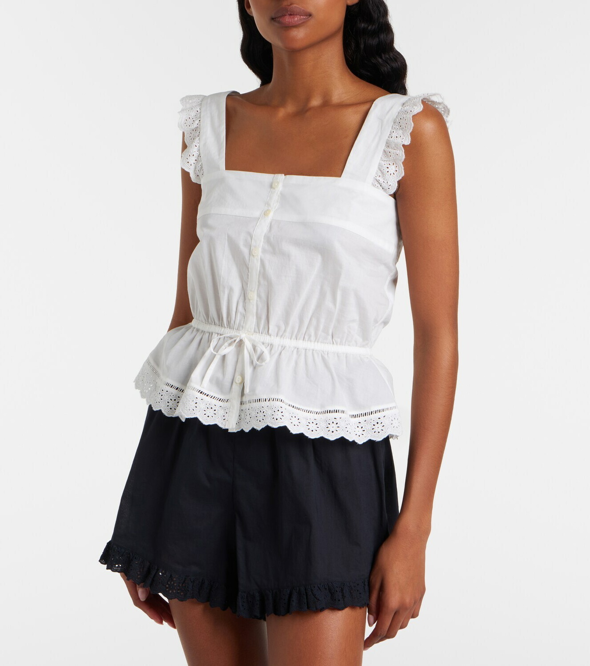 Poupette St Barth Clive cotton poplin top