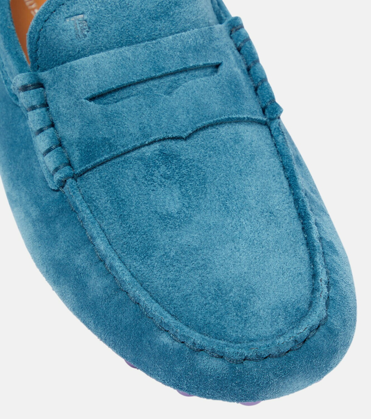 Gommino Leather And Velvet Loafers in Blue - Tods